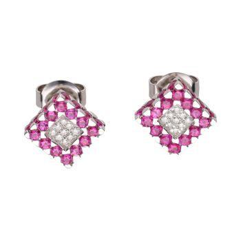 PENDIENTES<BR>PENDIENTES CUADRADOS EN ORO BLANCO CON... · ref.: PRESENTA CERTIFICADO...