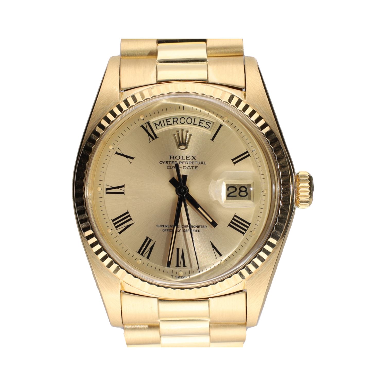 Day-date oro amarillo president plexi.    