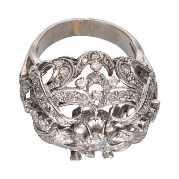 ANILLOS / SORTIJAS<BR>SORTIJA ANTIGUA EN ORO BLANCO Y BRILLA... · ref.: (CMI)