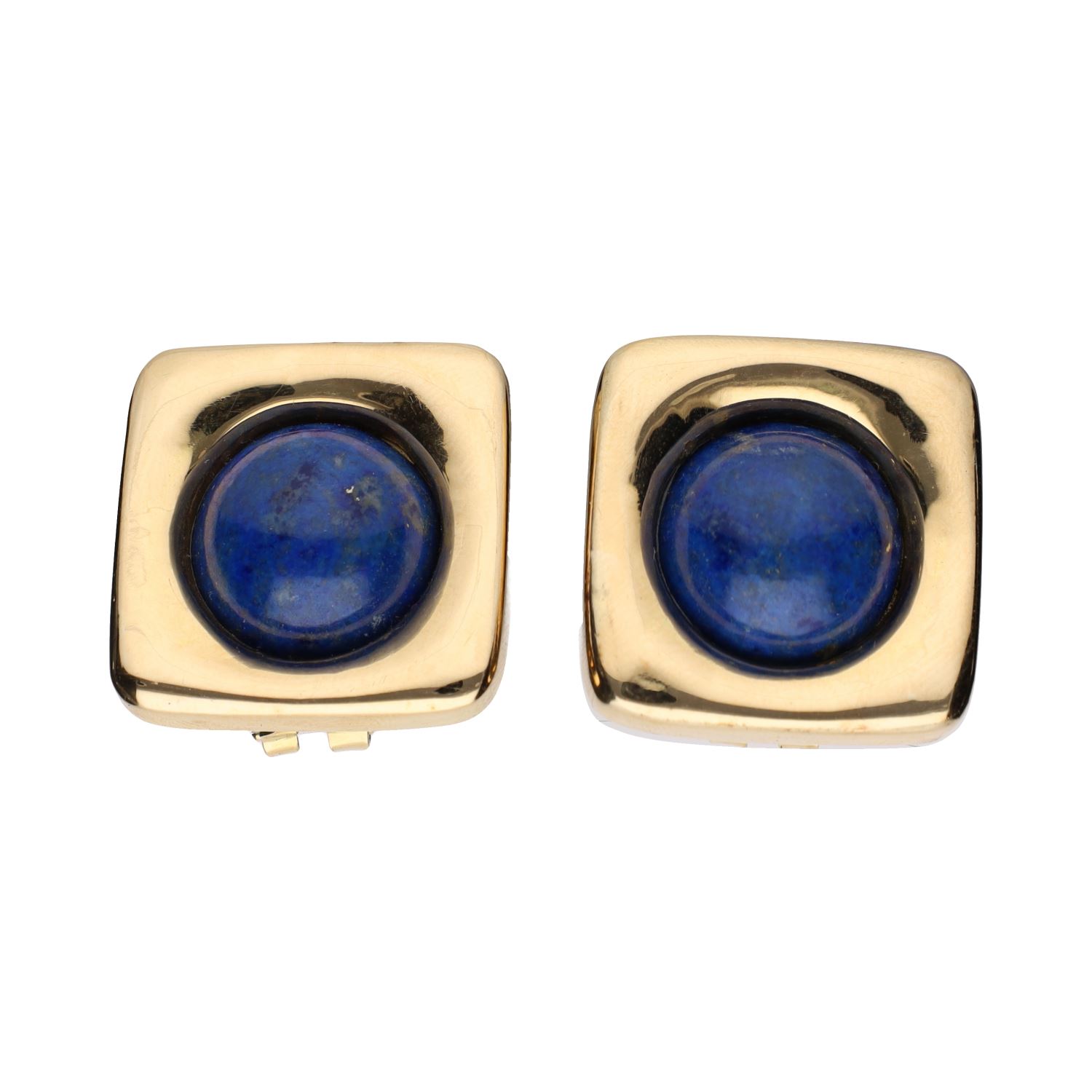 Pendientes en oro amarillo con lapislázuli.