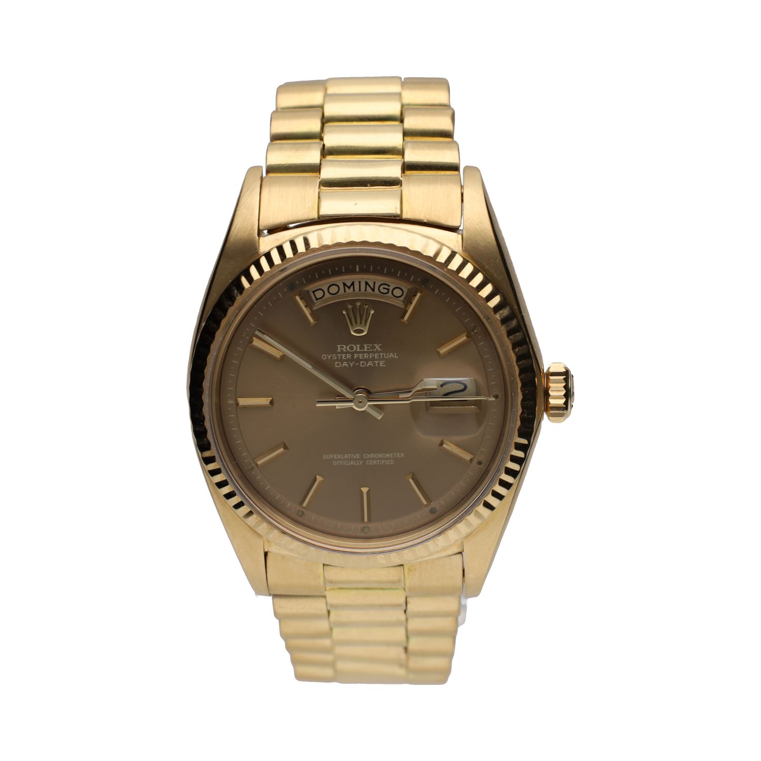 Day-date oro amarillo sigma bronze dial president 36mm.   