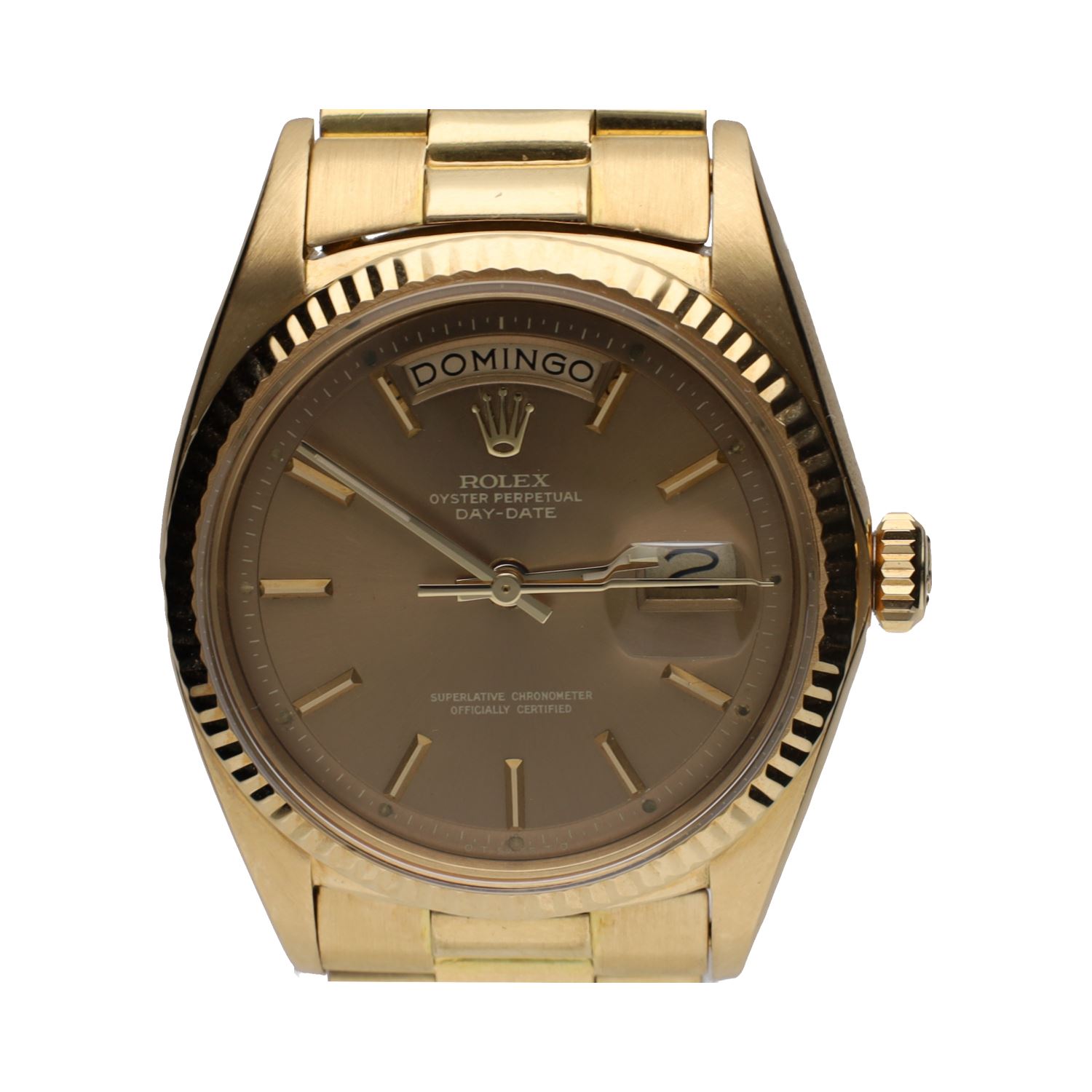 Day-date oro amarillo sigma bronze dial president 36mm.   