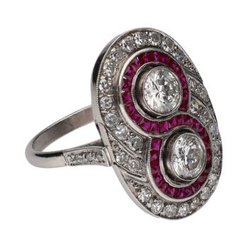 ANILLOS / SORTIJAS<BR>SORTIJA EN PLATINO CON DOS BRILLANTES ... · ref.: PRESENTA CERTIFICADO...