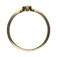 Sortija solitario en oro amarillo y brillantes. Talla 15.