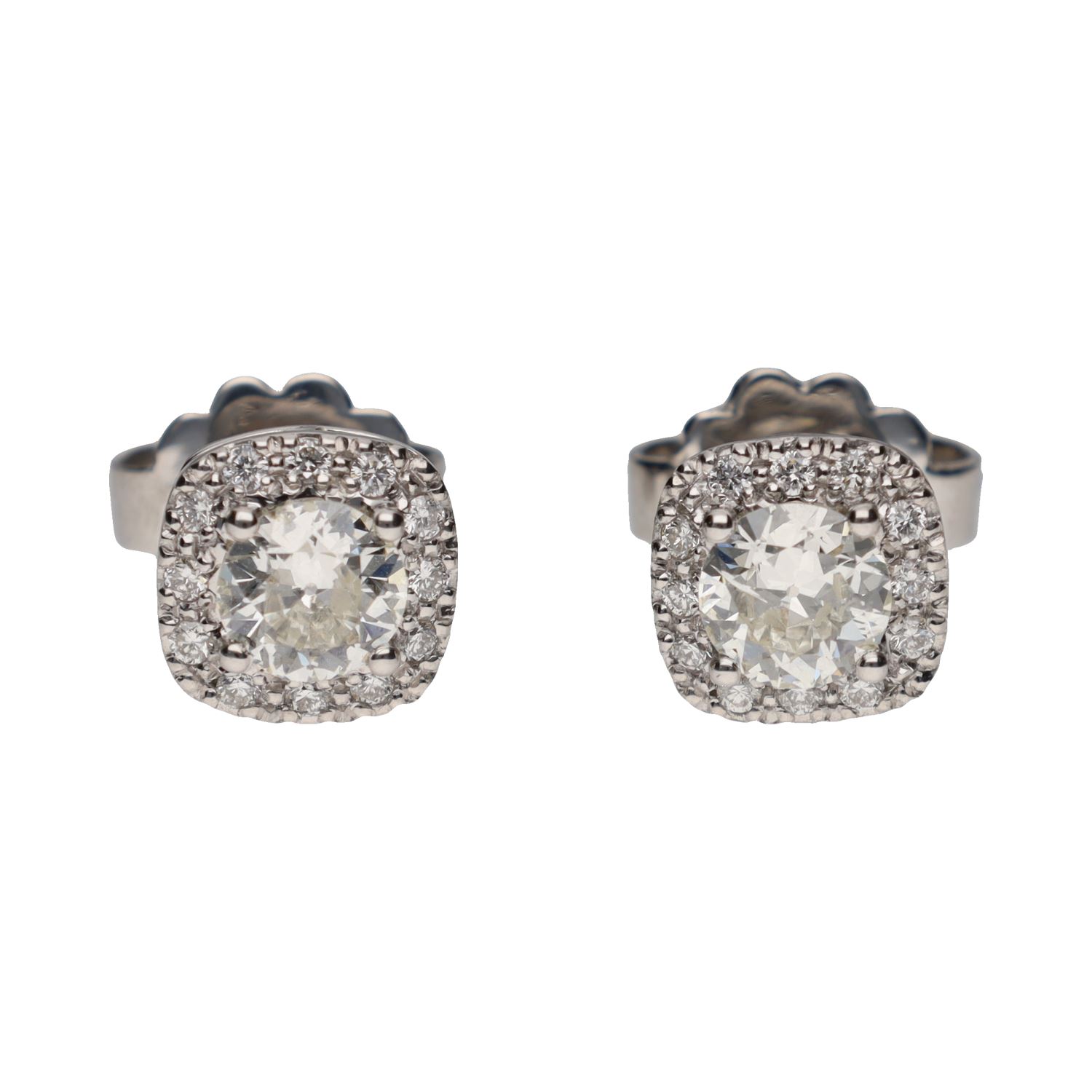 Pendientes en oro blanco con brillantes.