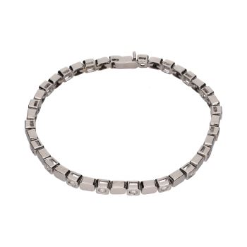 PULSERAS<BR>PULSERA TIPO RIVIERE EN ORO BLANCO CON... · ref.: PRESENTA CERTIFICADO...