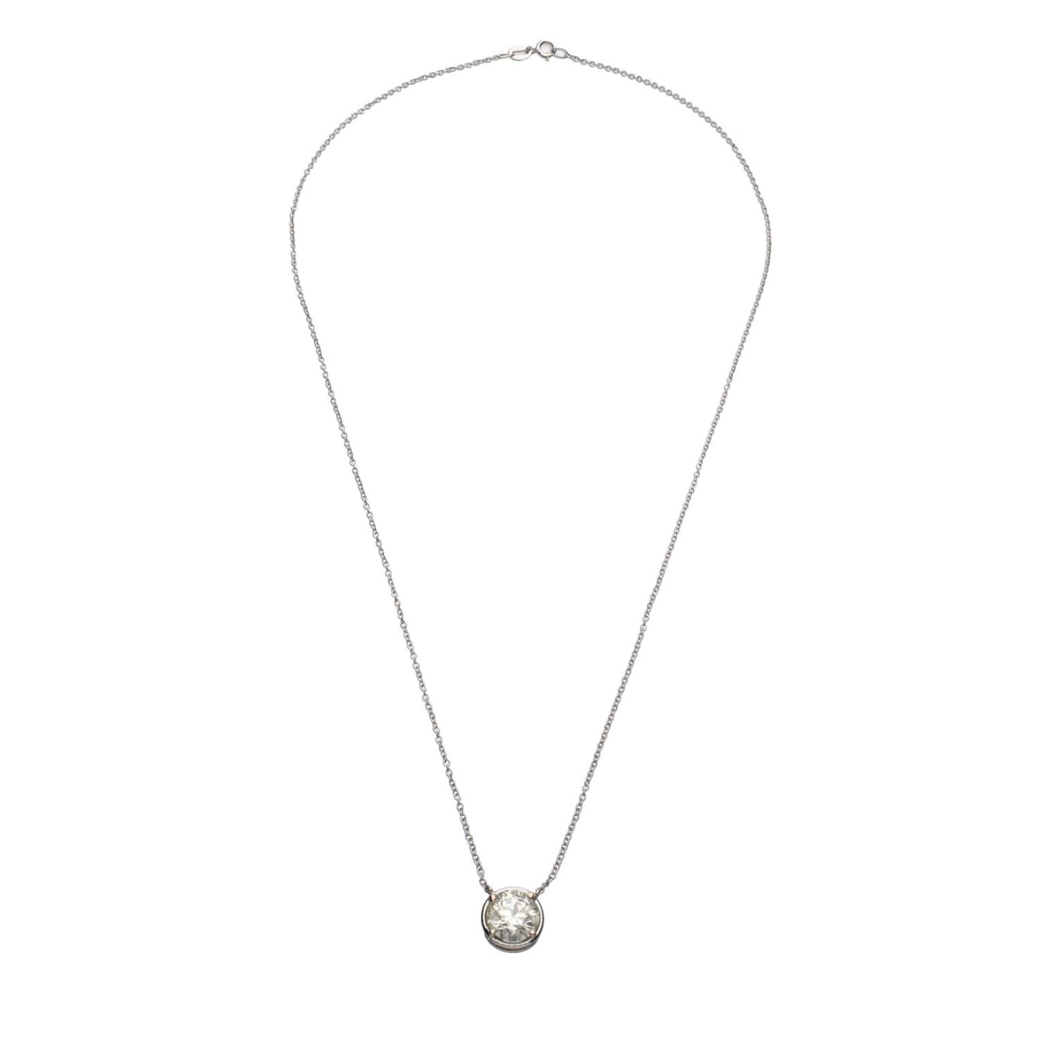 Collar en oro blanco con brillante 2,16ct.