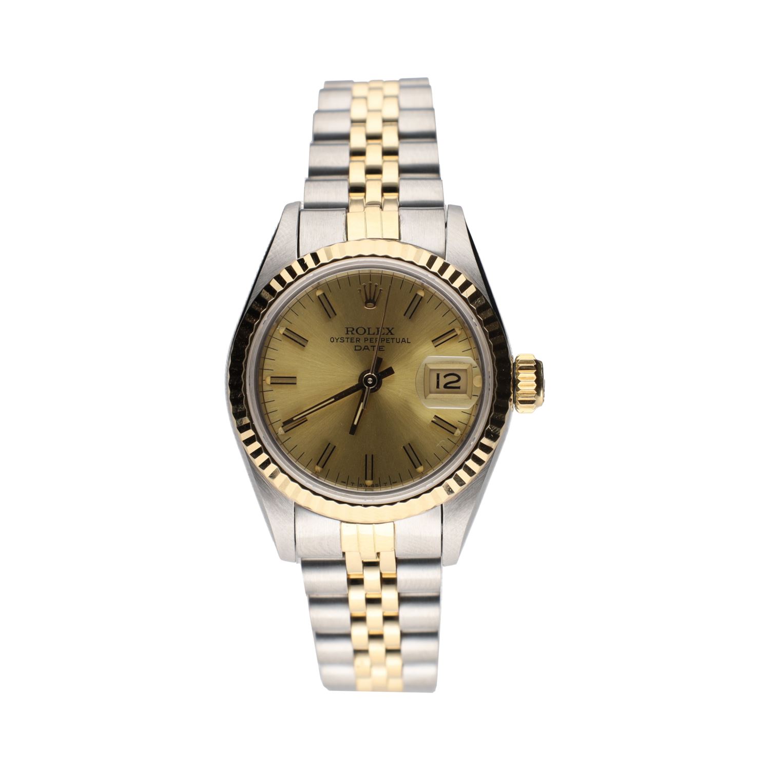 Oyster perpetual date señora acero y oro jubille.  