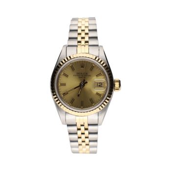 ROLEX<BR>OYSTER PERPETUAL DATE SEÑORA ACERO Y O... · ref.: 69173