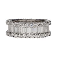 Sortija alianza eternity en oro blanco con brillantes. Talla 12.