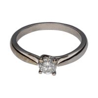 ANILLOS / SORTIJAS<BR>SORTIJA SOLITARIO EN ORO BLANCO CON BR...