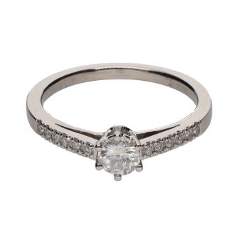 ANILLOS / SORTIJAS<BR>SORTIJA SOLITARIO EN ORO BLANCO CON BR... · ref.: PRESENTA CERTIFICADO...