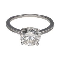 ANILLOS / SORTIJAS<BR>SOLITARIO EN ORO BLANCO CON BRILLANTES...