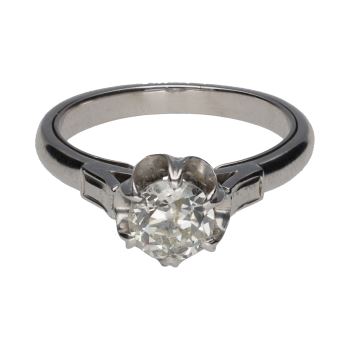 ANILLOS / SORTIJAS<BR>SOLITARIO EN ORO BLANCO CON UN BRILLAN... · ref.: PRESENTA CERTIFICADO...