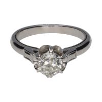 ANILLOS / SORTIJAS<BR>SOLITARIO EN ORO BLANCO CON UN BRILLAN...