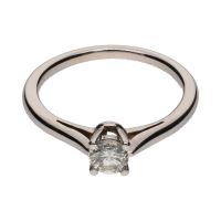 ANILLOS / SORTIJAS<BR>SORTIJA SOLITARIO EN ORO BLANCO CON UN...