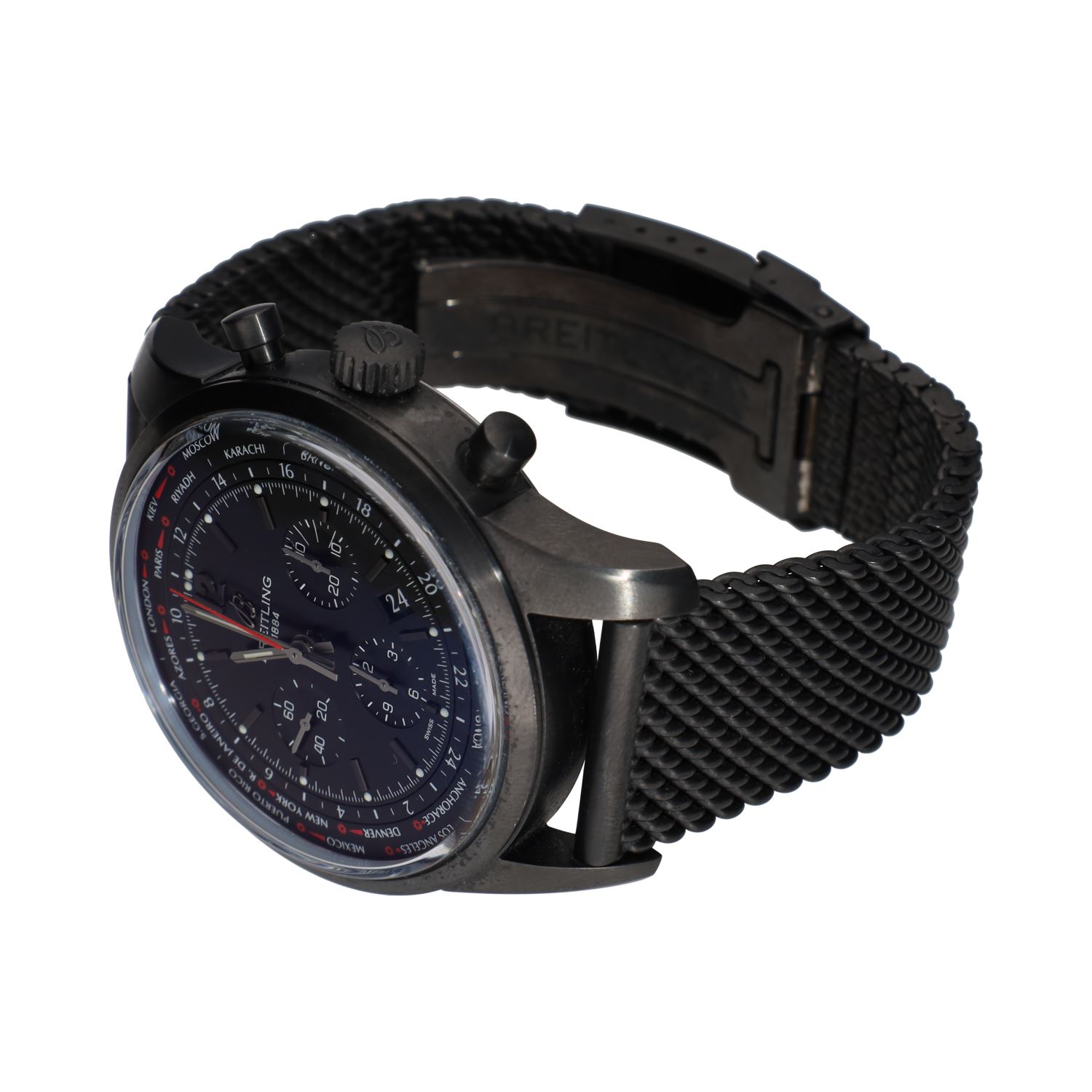 Transocean  black unitime pilot 46mm.   