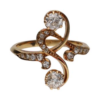 ANILLOS / SORTIJAS<BR>SORTIJA TU Y YO DEL SIGLO XIX EN ORO A... · ref.: (RMX)