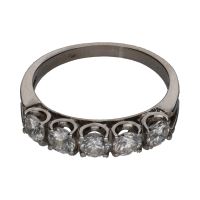 ANILLOS / SORTIJAS<BR>SORTIJA CINQUILLO EN ORO BLANCO CON BR...