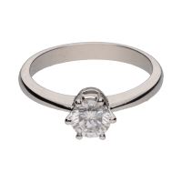 ANILLOS / SORTIJAS<BR>SORTIJA SOLITARIO EN ORO BLANCO CON UN...