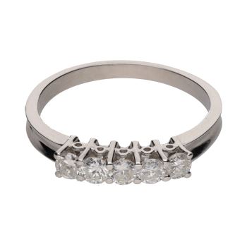 ANILLOS / SORTIJAS<BR>SORTIJA CINQUILLO EN ORO BLANCO CON BR... · ref.: (AXR)