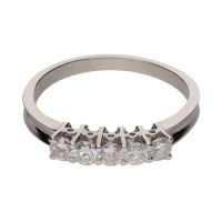 ANILLOS / SORTIJAS<BR>SORTIJA CINQUILLO EN ORO BLANCO CON BR...