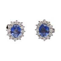 PENDIENTES<BR>PENDIENTES EN ORO BLANCO CON ZAFIROS Y...