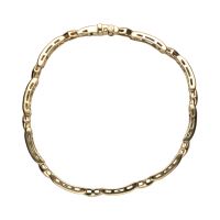 Pulsera en oro amarillo con esmeraldas y brillantes.