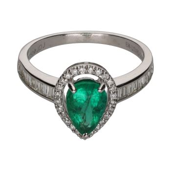 ANILLOS / SORTIJAS<BR>SORTIJA EN ORO BLANCO CON ESMERALDA Y ... · ref.: PRESENTA CERTIFICADO...