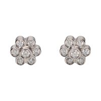 PENDIENTES<BR>PENDIENTES EN ORO BLANCO CON BRILLANTE...