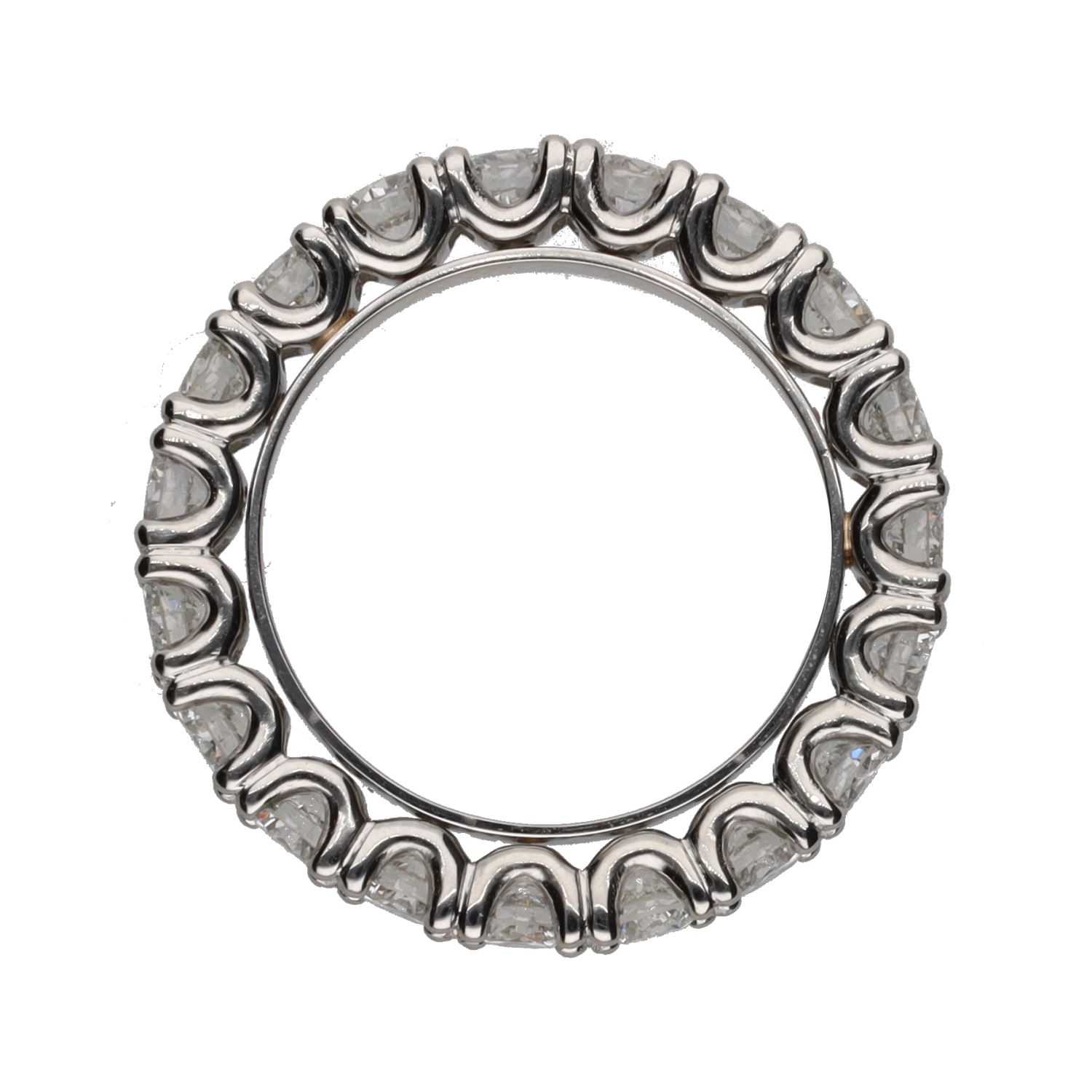 Sortija alianza eternity en platino con brillantes. Talla 14.