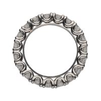 Sortija alianza eternity en platino con brillantes. Talla 14.