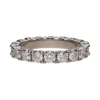 Sortija alianza eternity en platino con brillantes. Talla 14.