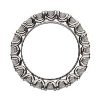 Sortija alianza eternity en platino con brillantes. Talla 14.