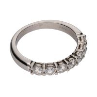 Sortija cintillo de tiffani & co. En platino y brillantes. Talla 8.