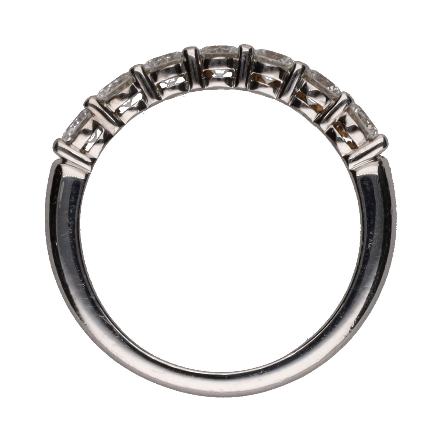 Sortija cintillo de tiffani & co. En platino y brillantes. Talla 8.