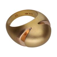 Sortija bulgari cabochon oro amarillo mate. Talla 53.