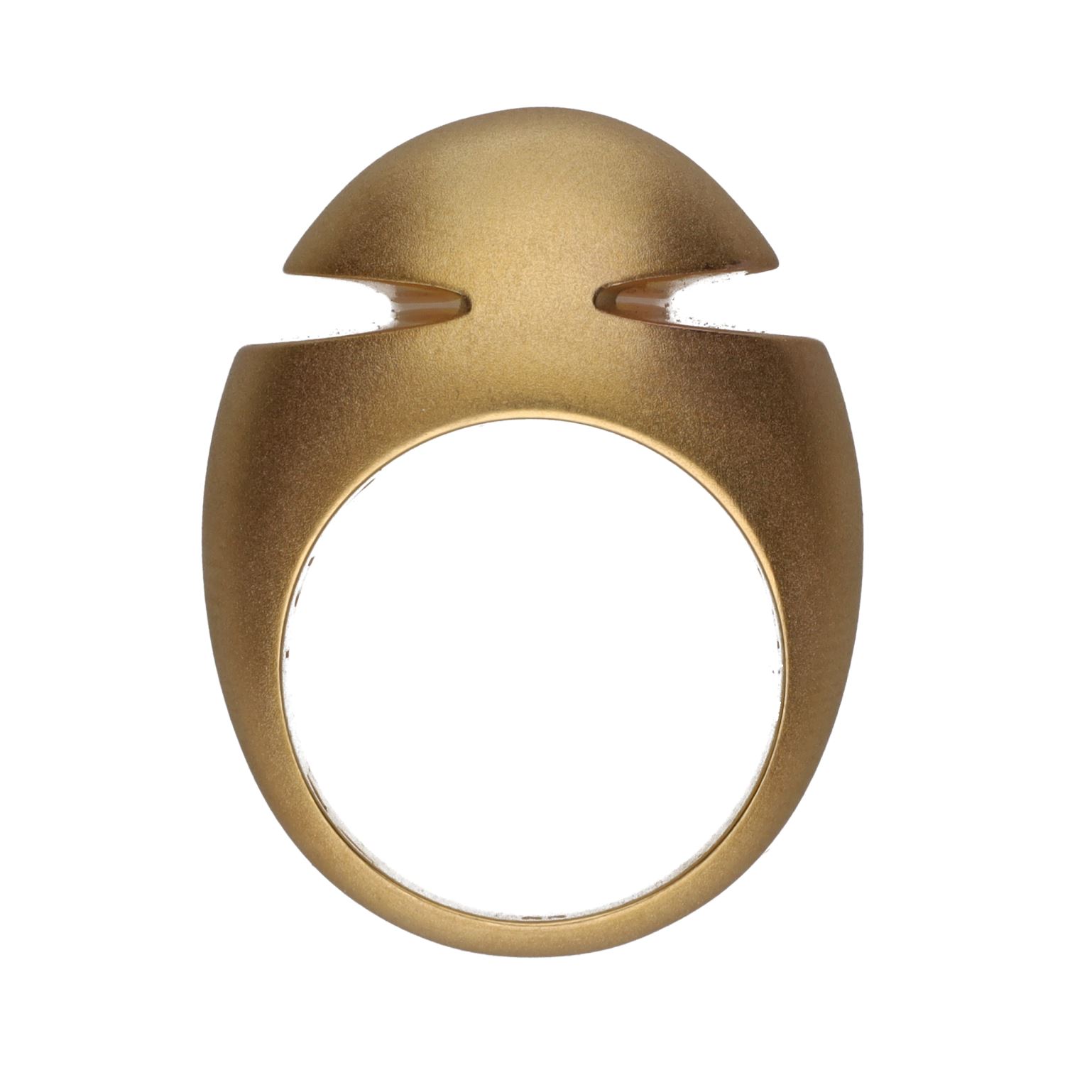 Sortija bulgari cabochon oro amarillo mate. Talla 53.