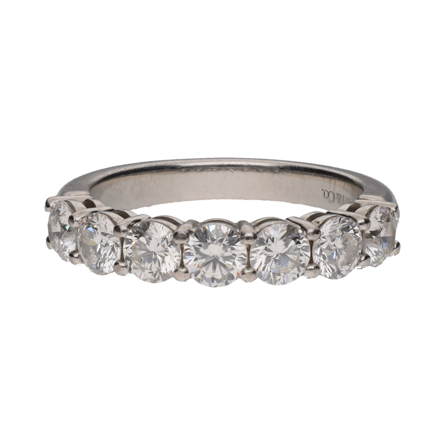 Sortija cintillo tiffany en platino y brillantes. Talla 6.