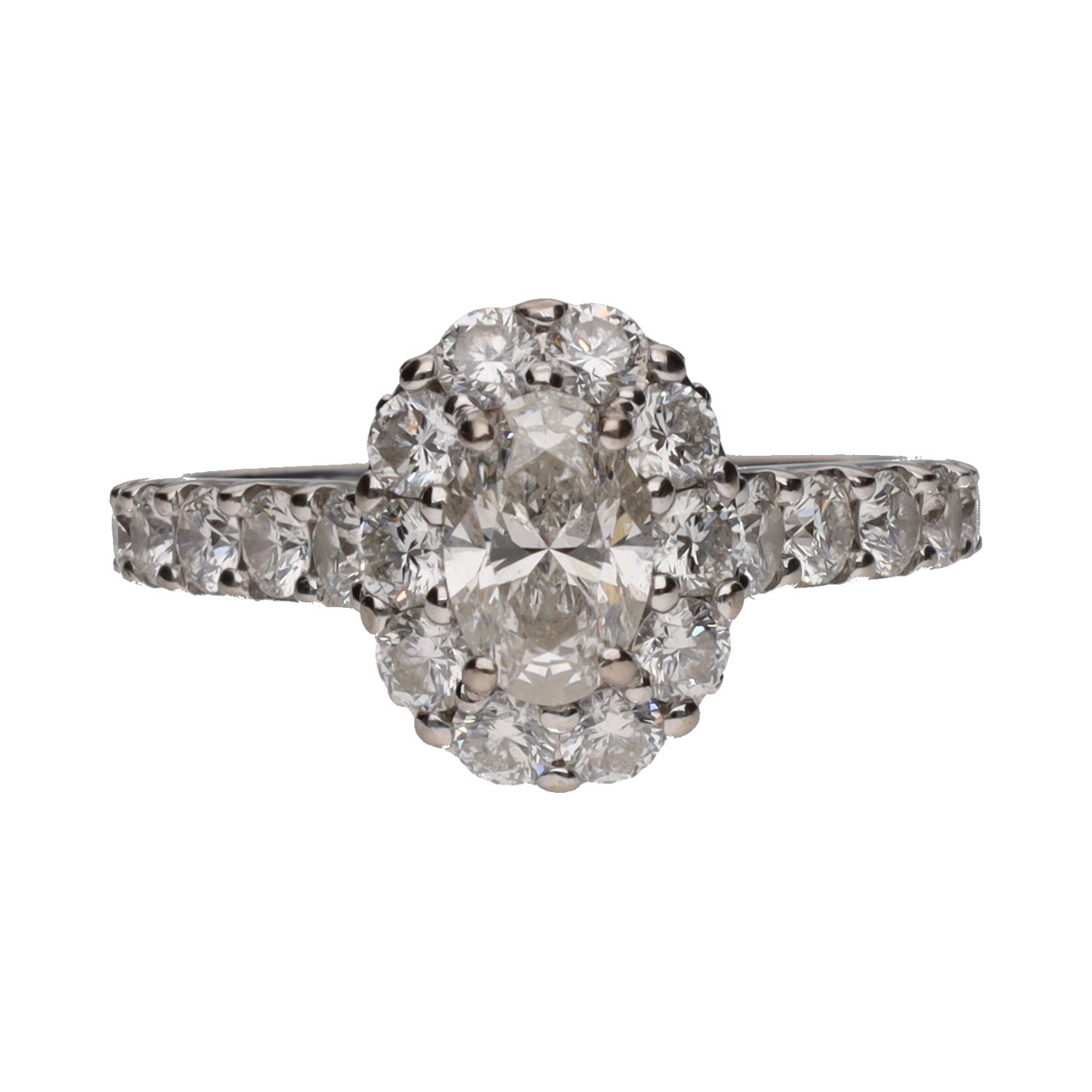 Sortija firmada por graff en oro blanco con brillantes. Talla 5.