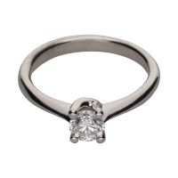 ANILLOS / SORTIJAS<BR>SOLITARIO EN ORO BLANCO CON UN BRILLAN...