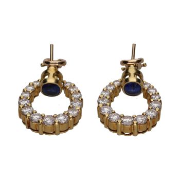 PENDIENTES<BR>PENDIENTES EN ORO AMARILLO CON ZAFIRO ... · ref.: PRESENTA CERTIFICADO...