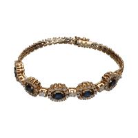 GEMELOS<BR>PULSERA EN ORO AMARILLO DE 14K CON ZAF...
