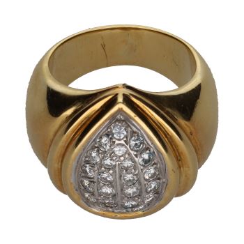 ANILLOS / SORTIJAS<BR>SORTIJA EN ORO AMARILLO CON CUAJADO DE... · ref.: (SMX)