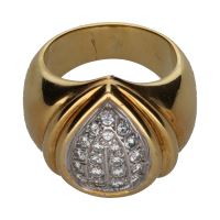 ANILLOS / SORTIJAS<BR>SORTIJA EN ORO AMARILLO CON CUAJADO DE...