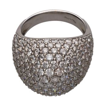 ANILLOS / SORTIJAS<BR>SORTIJA BOMBÉ EN ORO BLANCO CON CUAJAD... · ref.: (ANMX)