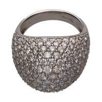 ANILLOS / SORTIJAS<BR>SORTIJA BOMBÉ EN ORO BLANCO CON CUAJAD...