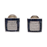 PENDIENTES<BR>PENDIENTES CUADRADOS EN ORO BLANCO CON...