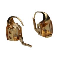Pendientes en oro amarillo y citrinos.