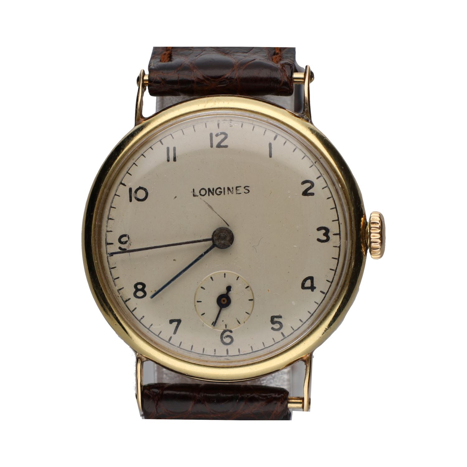 Clasico antiguo oro amarillo cuerda manual 30mm.  